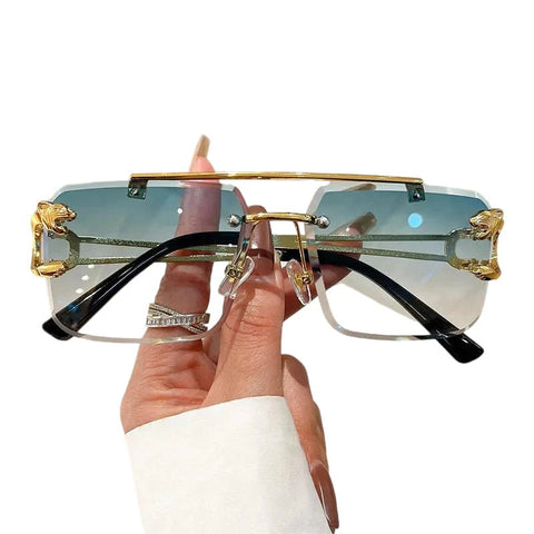 Elegance Redefined: The Charm of Rimless Double Bridge Square Eyewear - Beachwear Australia