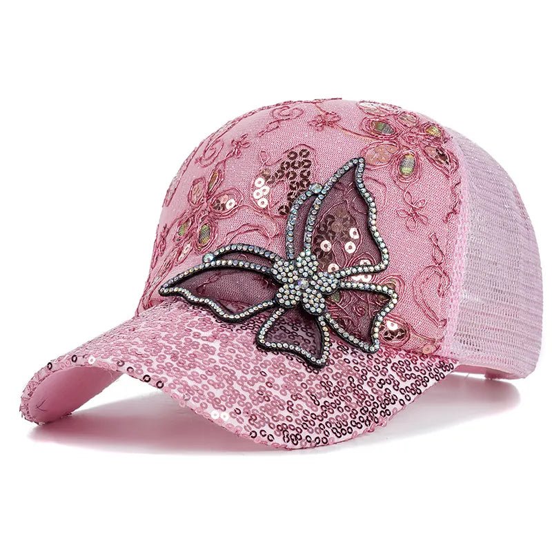 Butterfly Flower Pendant Baseball Cap Pink Beachwear Australia