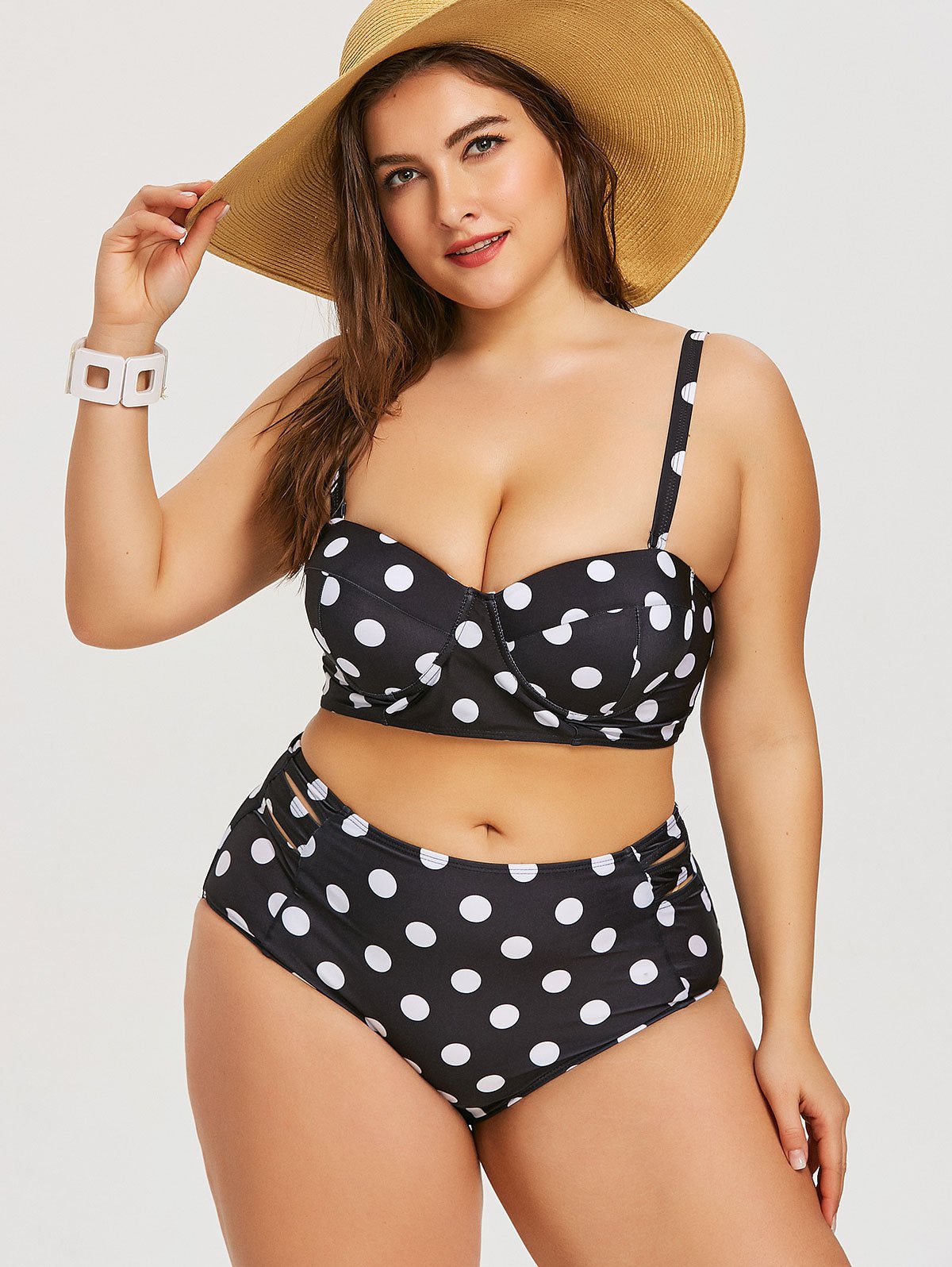 Dazzling Curves: Plus Size Underwire Bikini Black Beachwear Australia