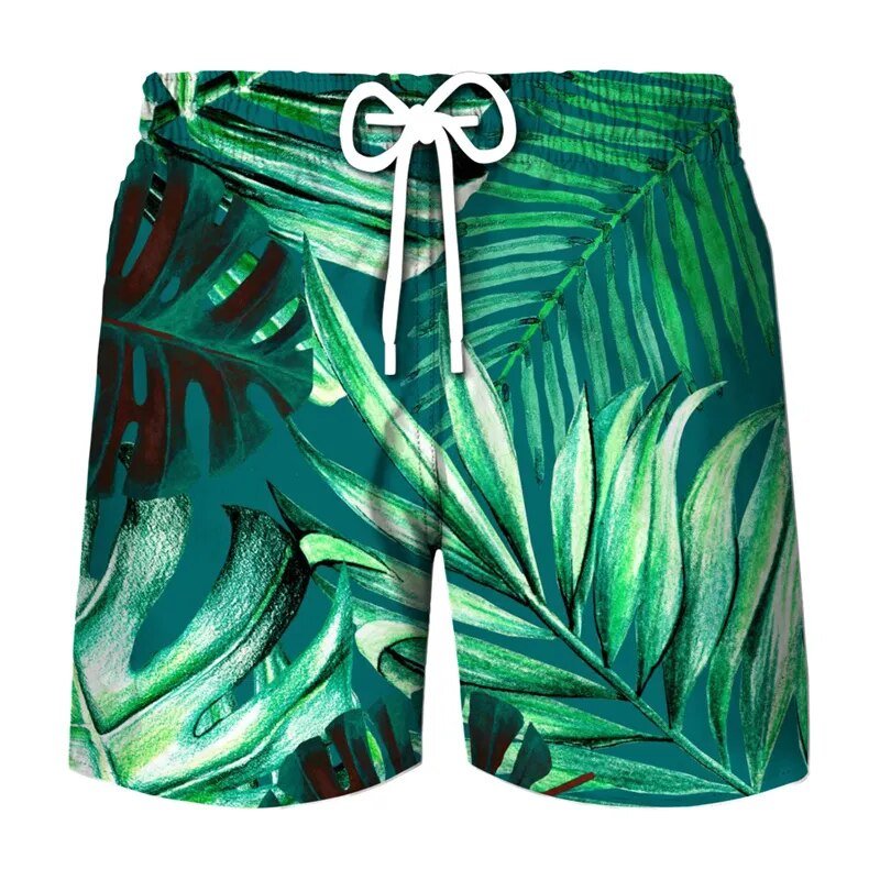 Men's Tropical Paradise Leaf Print Swim Shorts ZYH1215 Beachwear Australia