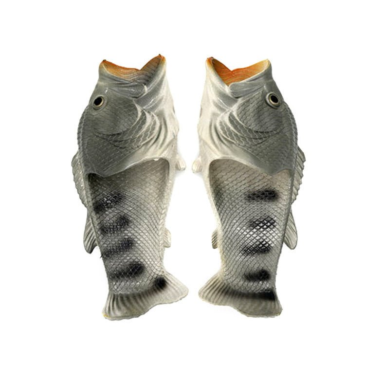 Quirky Fish-Shaped Slippers Grey Beachwear Australia