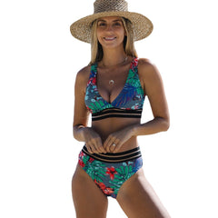 Radiant Waters Swimsuit with Striking Fission Design ZTJ234 Black Background Beachwear Australia