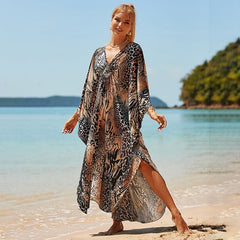 Wild Western Charm Cover-up Dress Blaczebra leopard dots combina Beachwear Australia