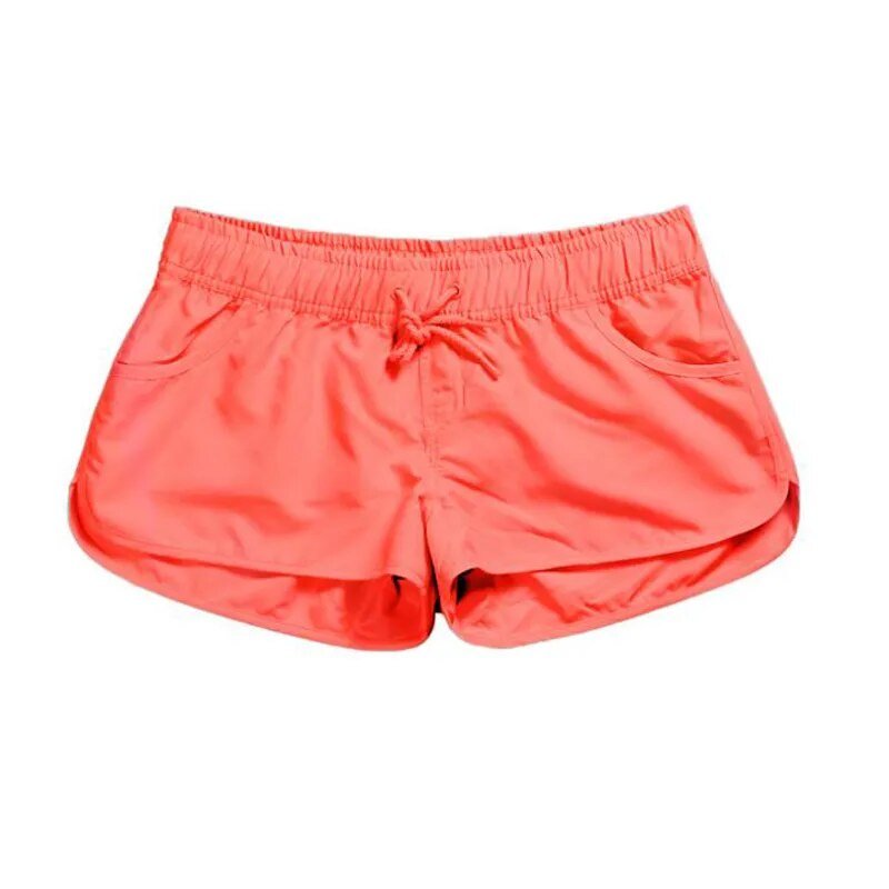 Women's Breathable Elastic Waist Beach Shorts orange Beachwear Australia